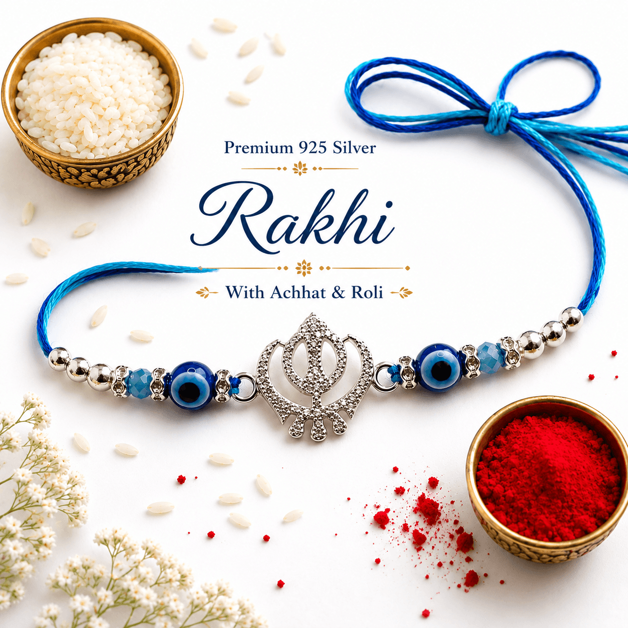 925 Silver Rakhi|Raksha Bandhan Rakhi for Brother | Gift for Men & Boys view 3