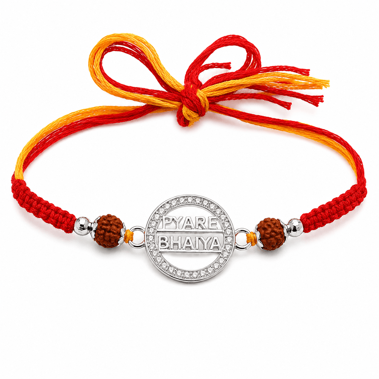 925 Sterling Silver Rakhi for Brother | Handmade Designer Rakhi with Premium Thread | Includes Roli & Chawal | Raksha Bandhan Gift | With Certificate of Authenticity and 925 Stamp view 2