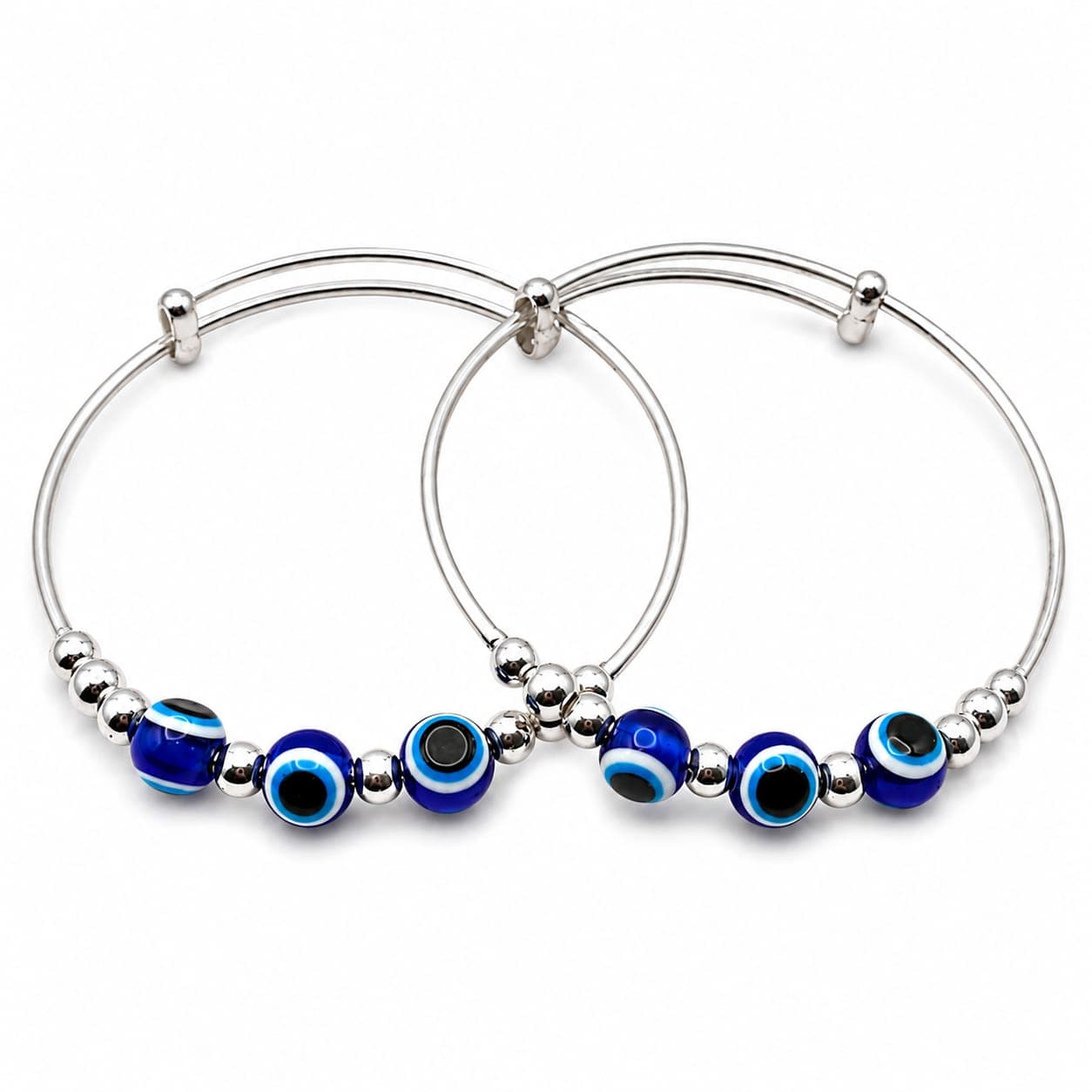 925 Sterling Silver Baby Nazariya Bracelet | BIS Hallmarked | Adjustable | Evil Eye Protection | Orisil Jewels view 3