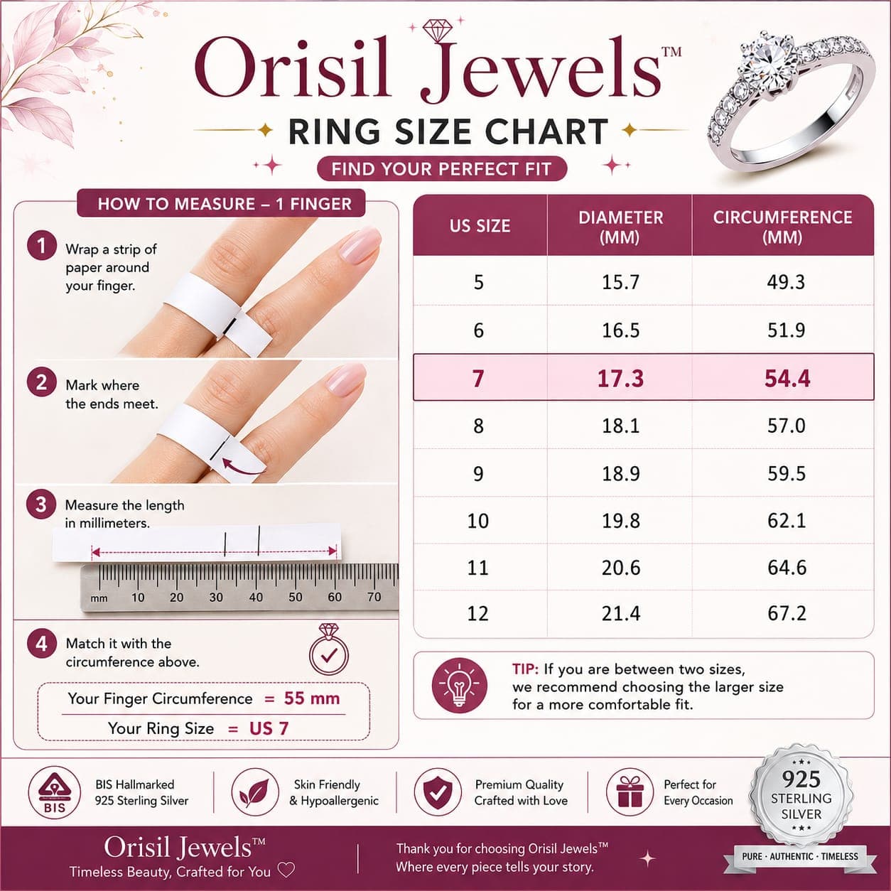 ORISIL JEWELS 925 Stearling Silver Multiple Rings Designs | Gifts for Girlfriend, Gifts for Women and Girls | With 925 Stamp and BIS Hallmarked view 2