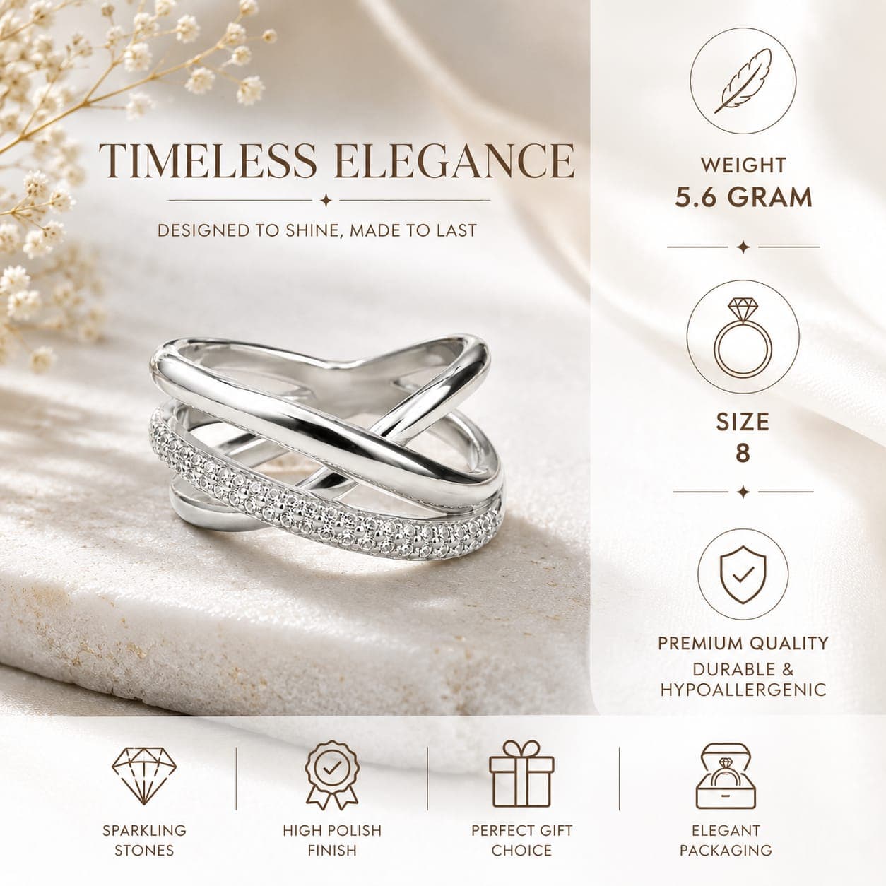 ORISIL JEWELS 925 Stearling Silver Multiple Rings Designs | Gifts for Girlfriend, Gifts for Wome and Girls | With 925 Stamp and BIS Hallmarked  view 4