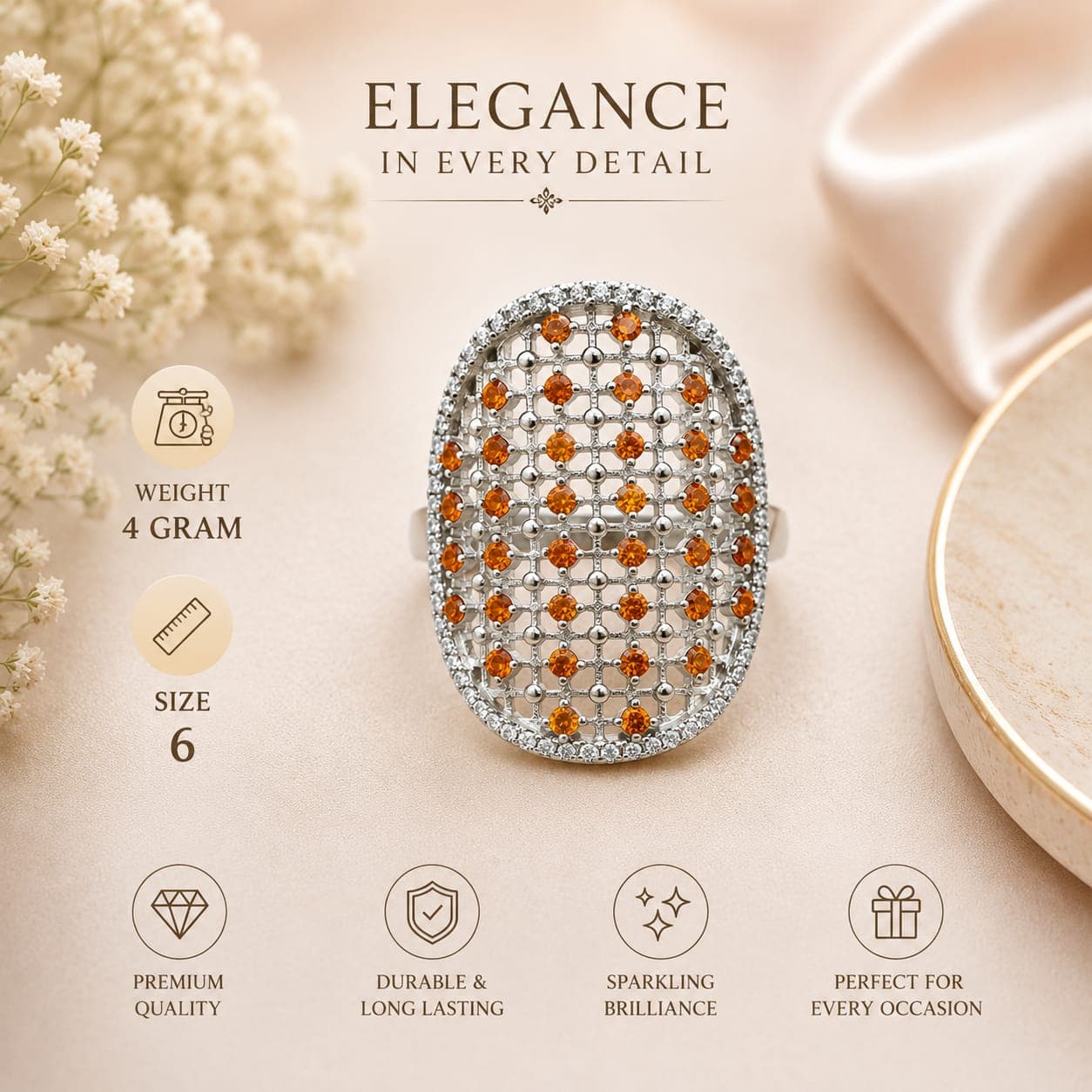 ORISIL JEWELS 925 Stearling Silver Multiple Rings Designs | Gifts for Girlfriend, Gifts for Women and Girls | With 925 Stamp and BIS Hallmarked  view 4