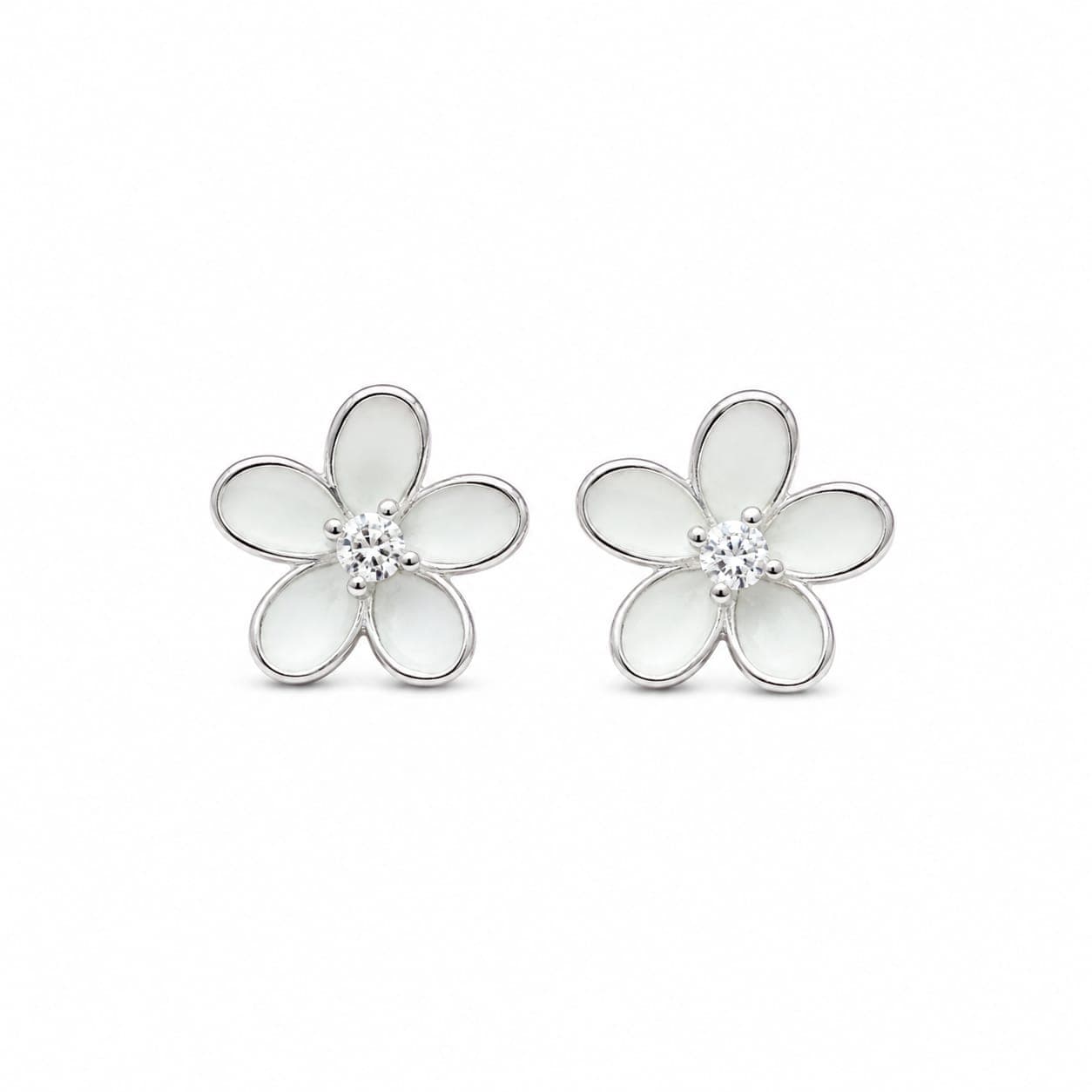 ORISIL JEWELS 925 Sterling Silver Flower Pearl Stud Earrings for Women & Girls | BIS Hallmarked | 1.2 cm Floral Earrings | Push Back Closure | 2.5 g | Gift for Her  view 3