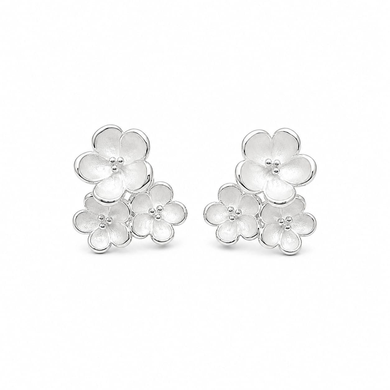 ORISIL JEWELS 925 Sterling Silver Flower Pearl Stud Earrings for Women & Girls | BIS Hallmarked | 1.5 cm Floral Earrings | Push Back Closure | 2.8 g | Gift for Her (Copy) view 2