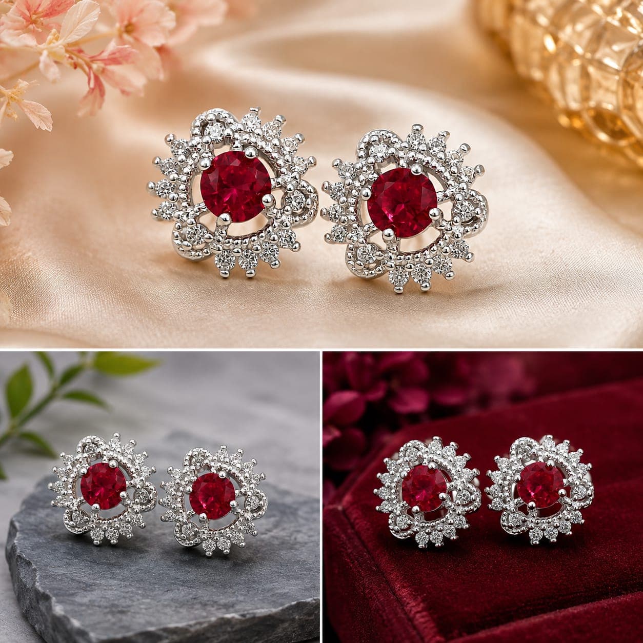 925 Sterling Silver Multiple Stud Earrings Designs for Women & Girls | BIS Hallmarked | 925 Stamped | Elegant Everyday & Gifting Jewellery view 4