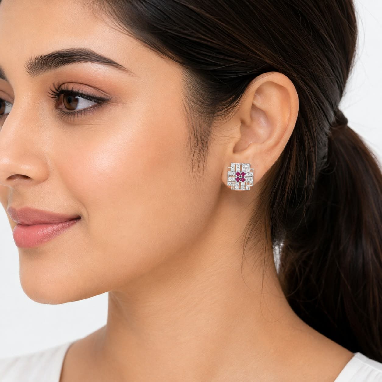 925 Sterling Silver Multiple Stud Earrings Designs for Women & Girls | BIS Hallmarked | 925 Stamped | Elegant Everyday & Gifting Jewellery  view 2