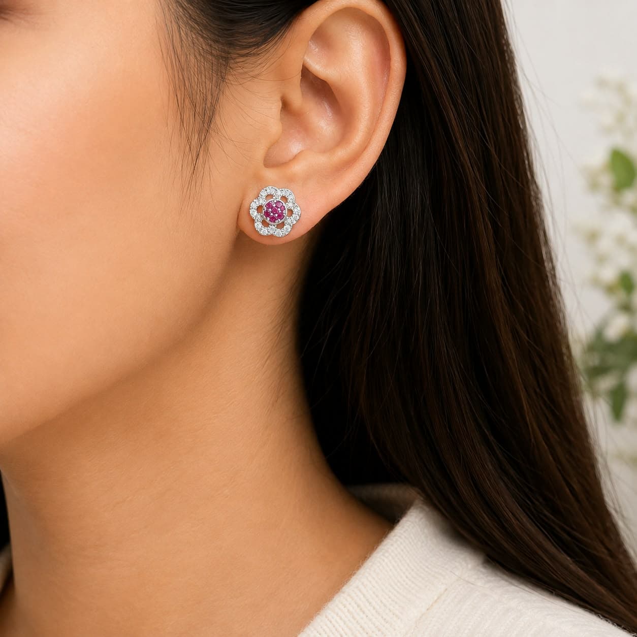 925 Sterling Silver Multiple Stud Earrings Designs for Women & Girls | BIS Hallmarked | 925 Stamped | Elegant Everyday & Gifting Jewellery  (Copy) view 2