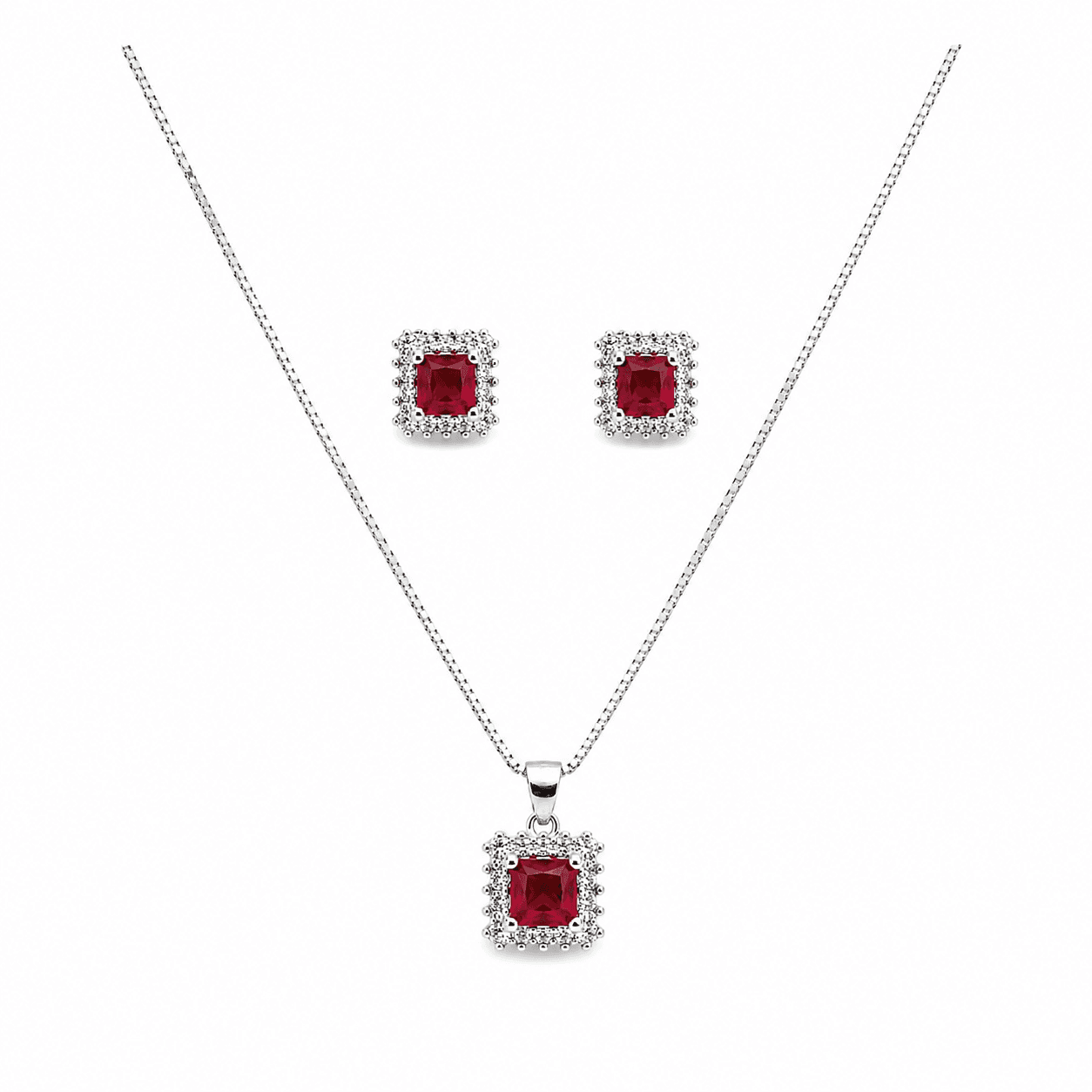 ORISIL JEWELS 925 Sterling Silver Pendant Set with Chain & Stud Earrings for Women & Girls view 4