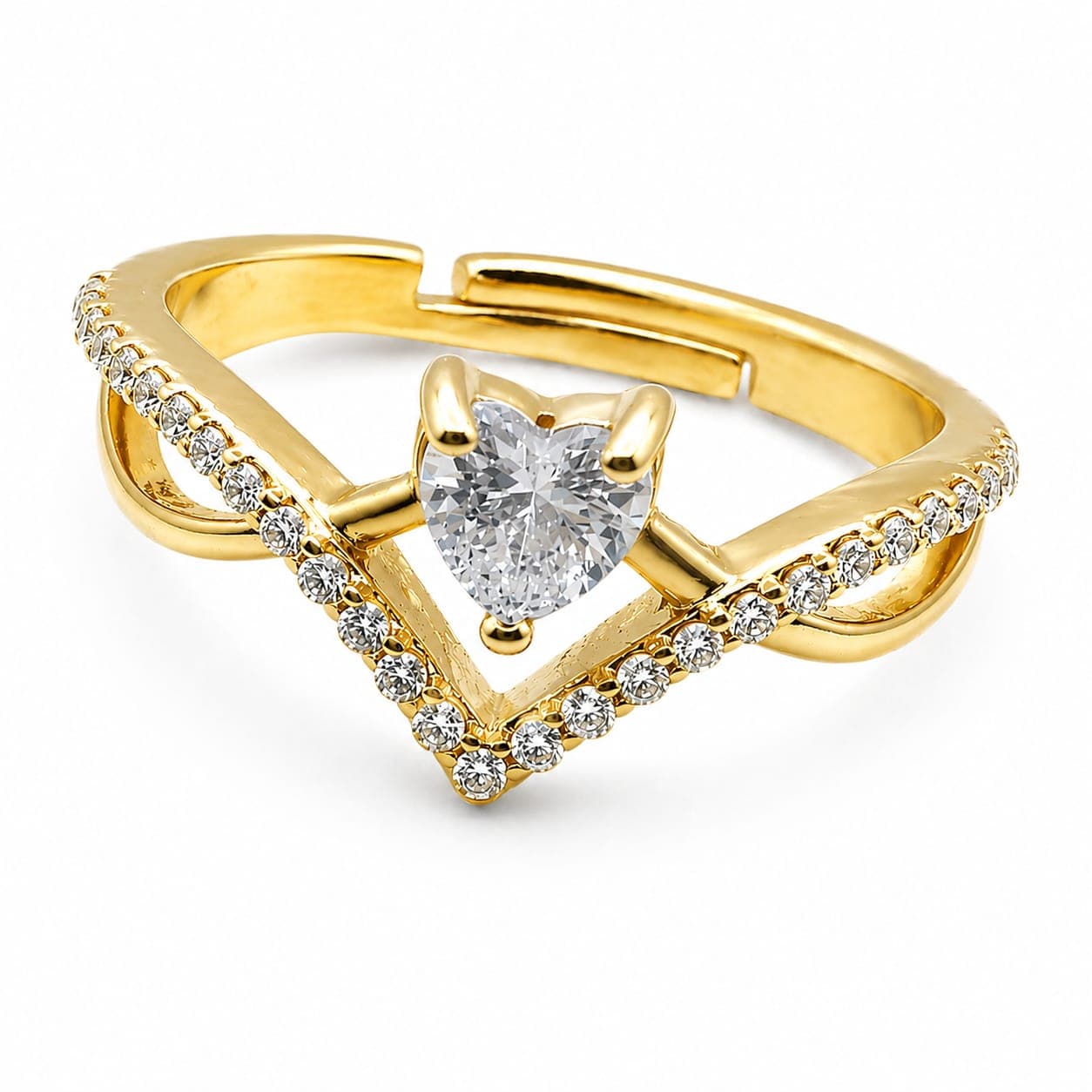 925 Sterling Silver Adjustable Floral Ring for Women with Zirconia Stone (Silver,Rose, Gold Finish)
