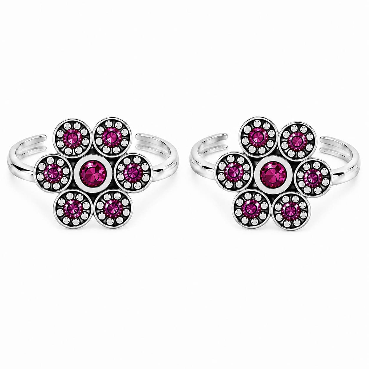925 Sterling Silver Adjustable Toe Rings for Women | BIS Hallmarked | Adjustable Size (Design 2)