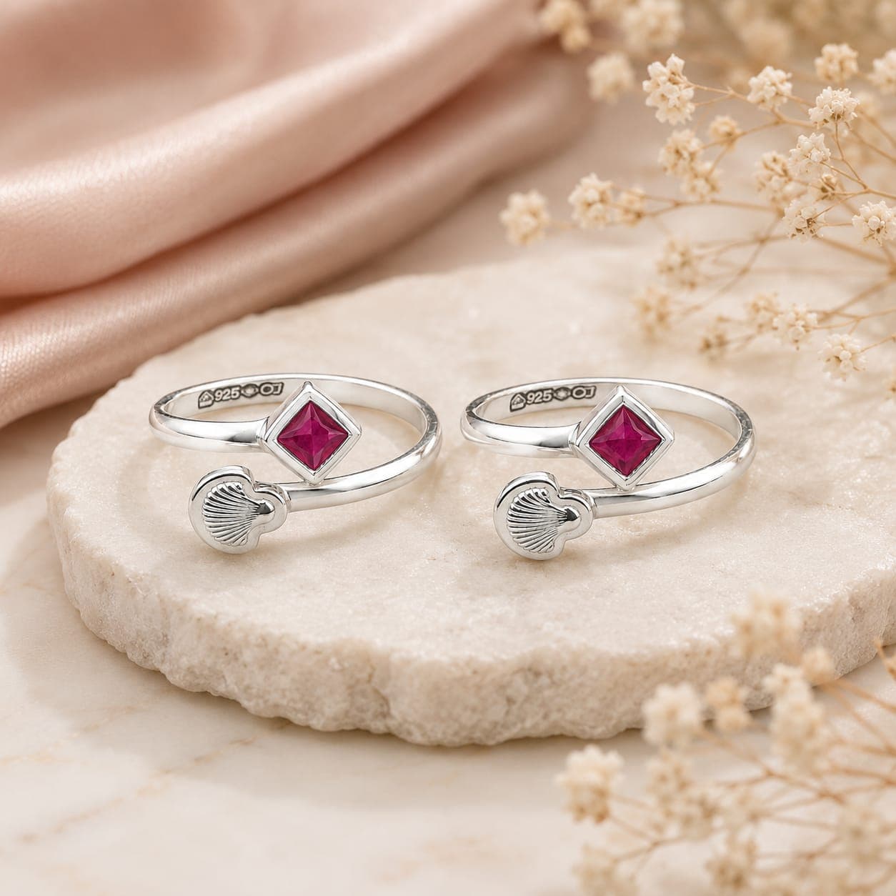 925 Sterling Silver Adjustable Toe Rings for Women | BIS Hallmarked | Adjustable Size (Design 3)