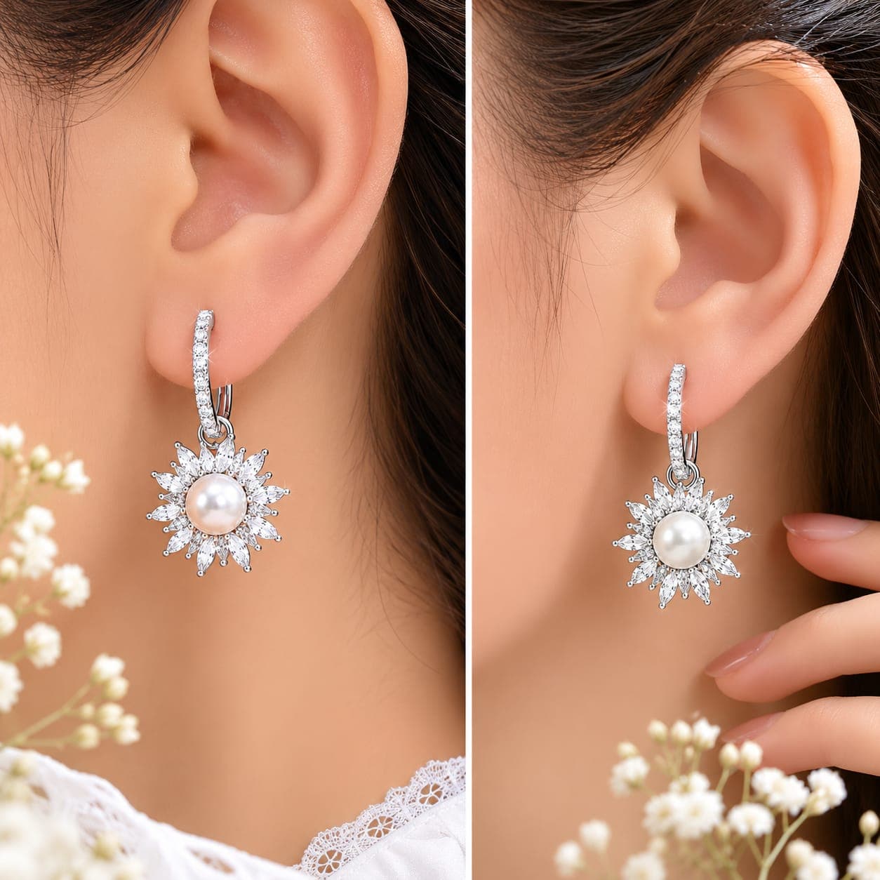 925 Sterling Silver Earrings for Women | Multiple Stylish Designs | BIS Hallmarked Silver Jewellery (Design 6)