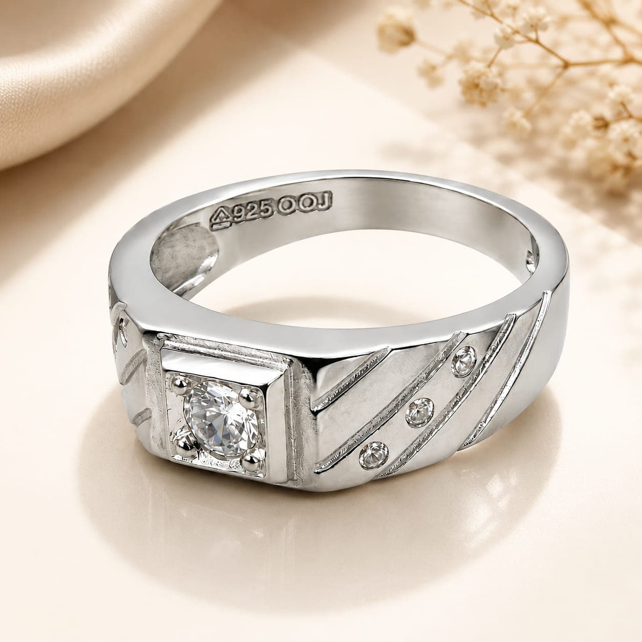 925 Sterling Silver Ring for Men | BIS Hallmarked | CZ Studded | Multiple Designs Available