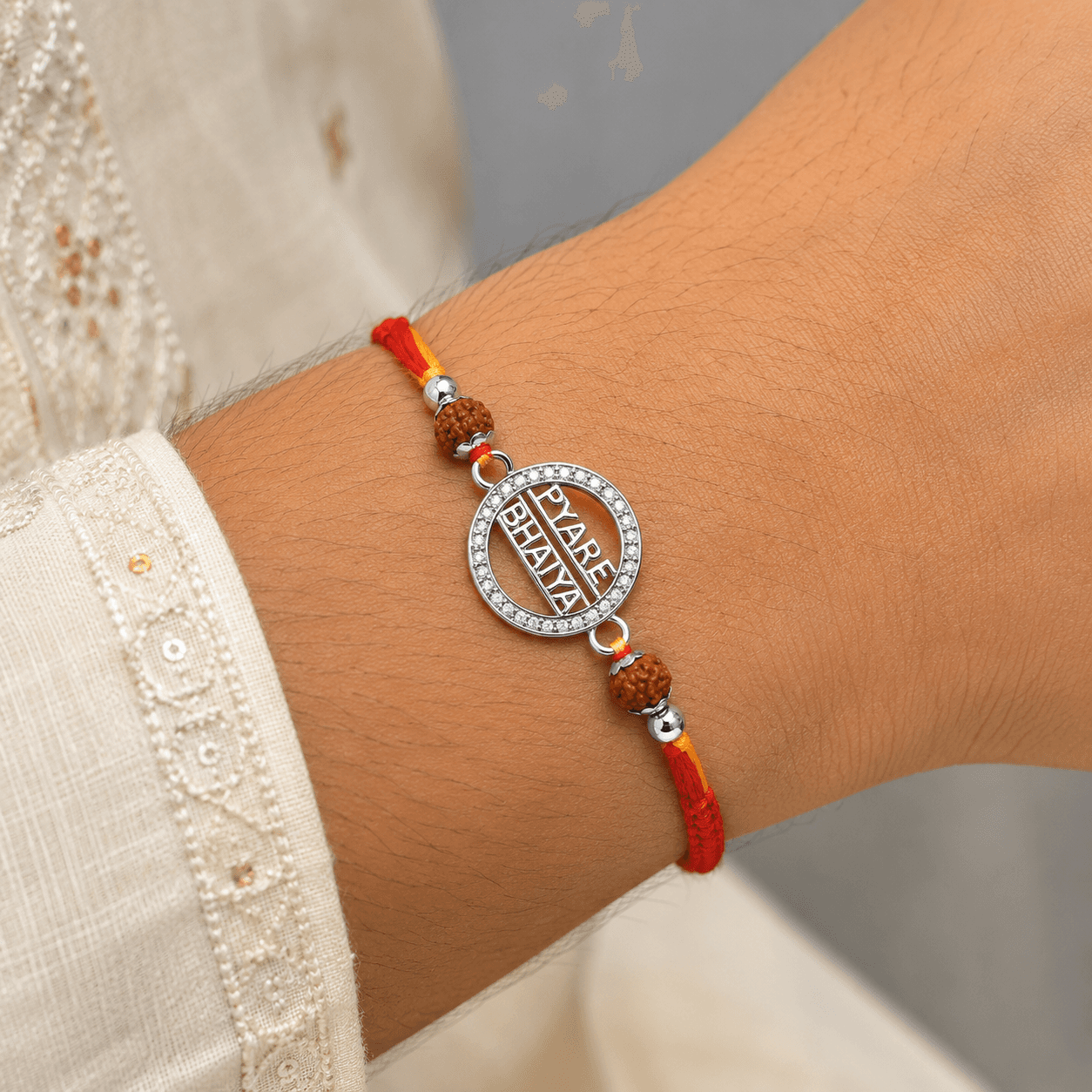 925 Sterling Silver Rakhi for Brother | Handmade Designer Rakhi with Premium Thread | Includes Roli & Chawal | Raksha Bandhan Gift | With Certificate of Authenticity and 925 Stamp