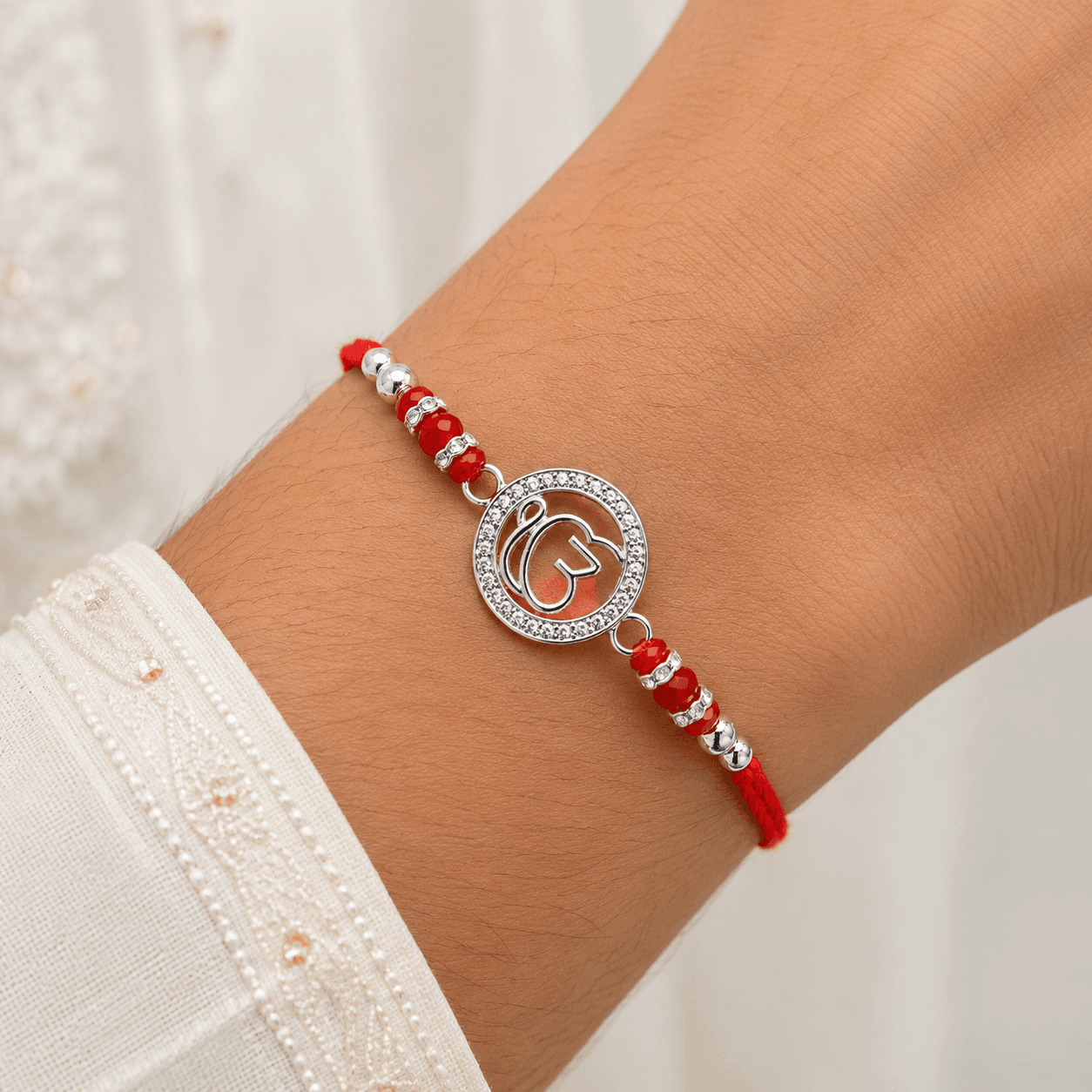 925 Sterling Silver Rakhi for Brother with Roli & Chawal | Handmade Raksha Bandhan Rakhi | Gift for Men & Boys | With 925 Stamp